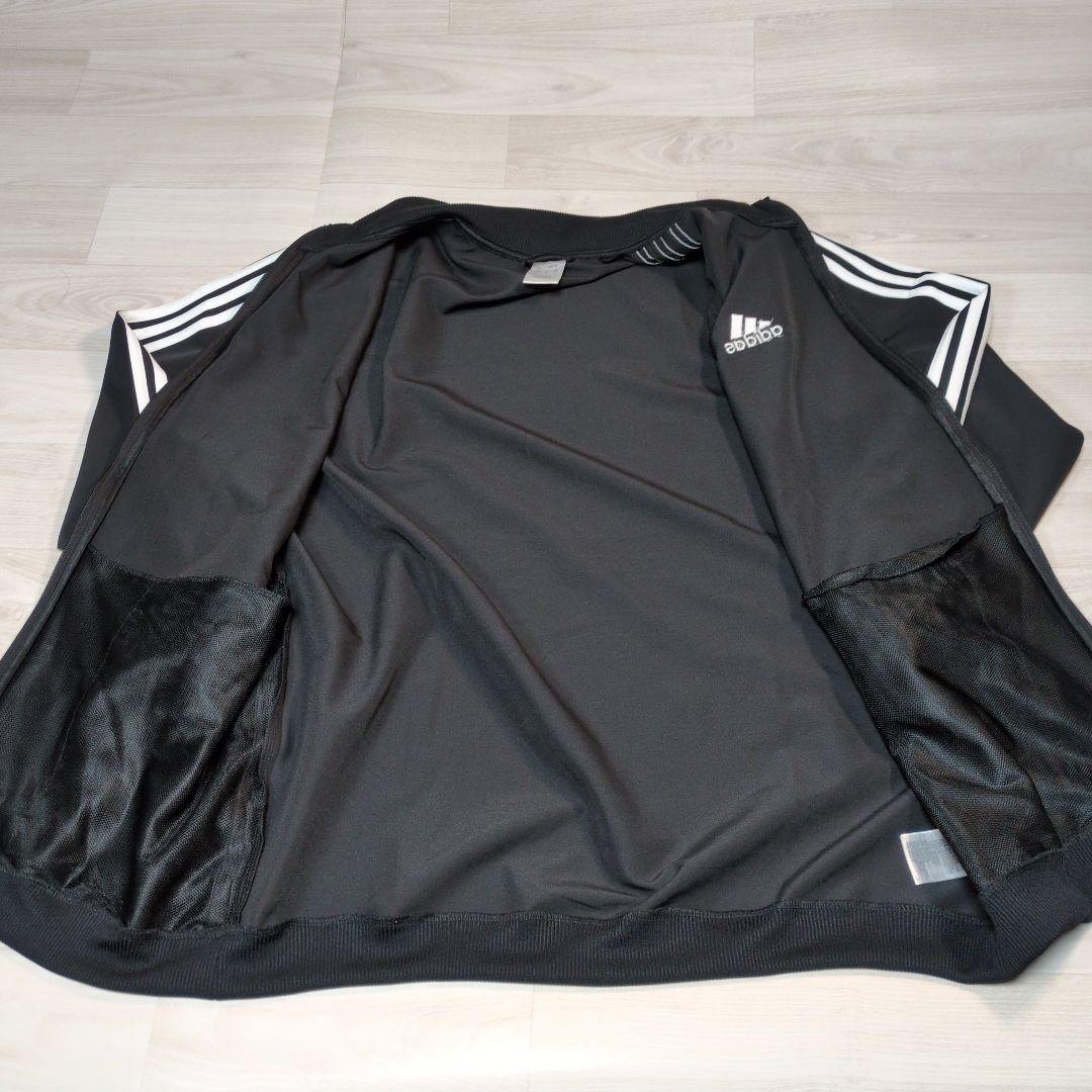 美品 アディダス ジャージ上下セット 黒 トリコット トラックスーツ 3XL