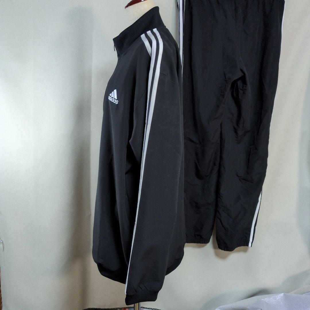 美品 アディダス ジャージ上下セット 黒 トリコット トラックスーツ 3XL