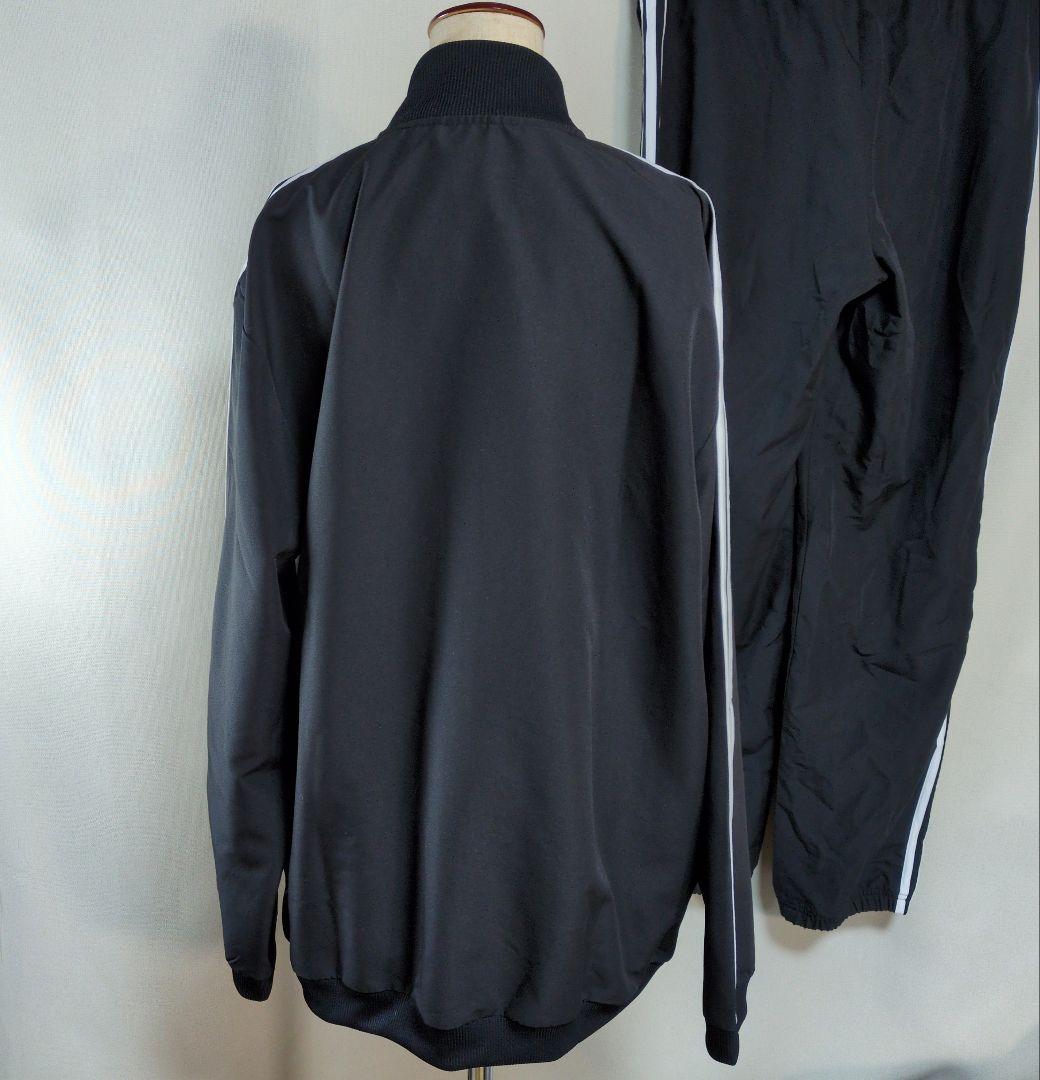 美品 アディダス ジャージ上下セット 黒 トリコット トラックスーツ 3XL