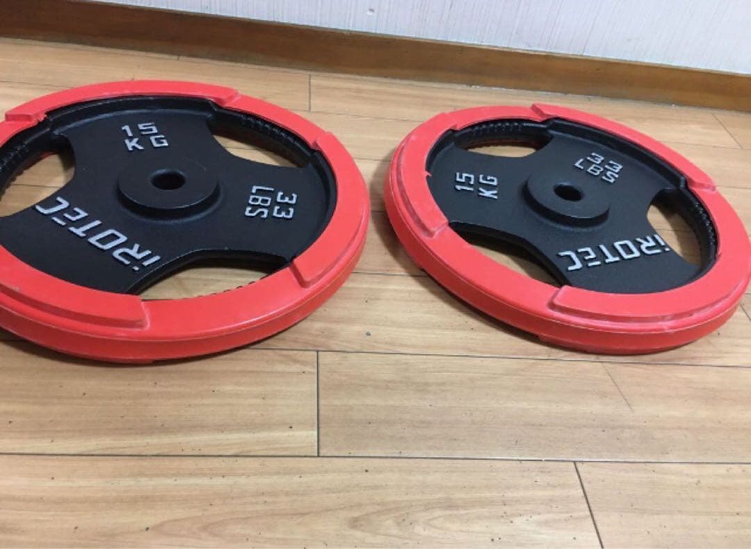 ① iROTEC ダンベルプレート 15kg x 1枚