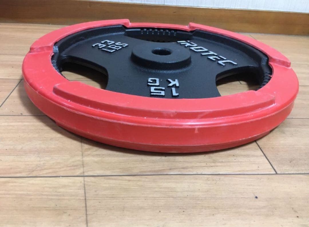 ① iROTEC ダンベルプレート 15kg x 1枚