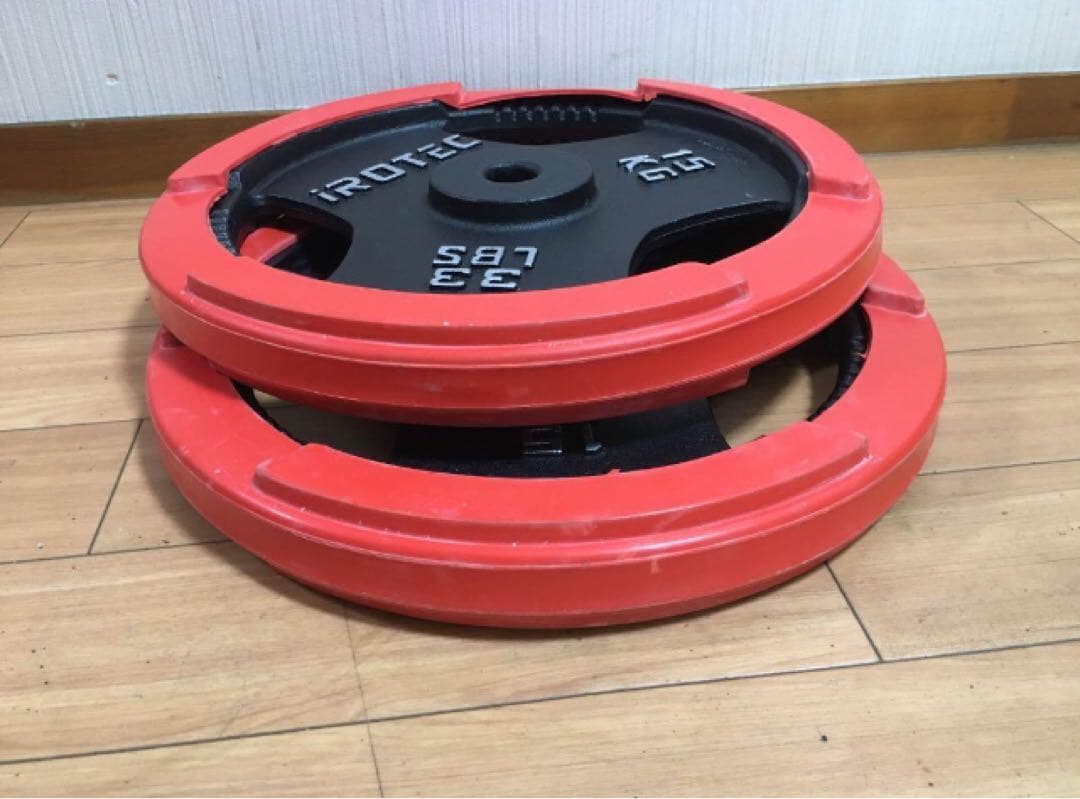 ① iROTEC ダンベルプレート 15kg x 1枚