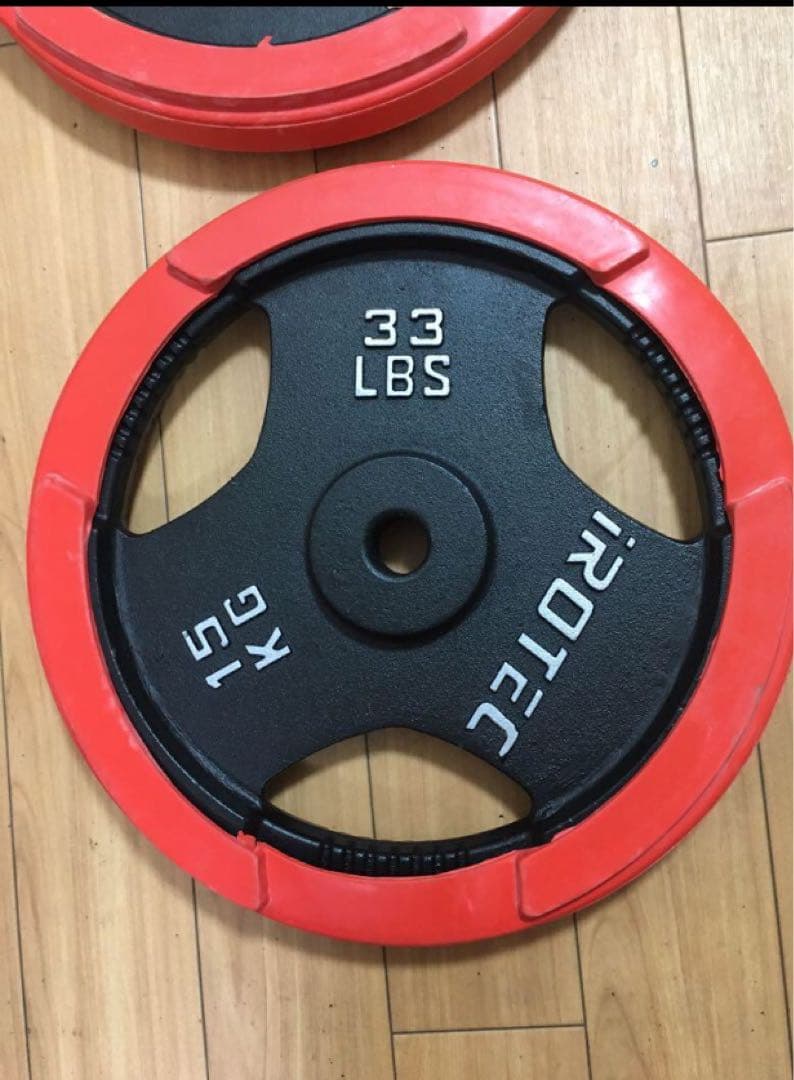 ① iROTEC ダンベルプレート 15kg x 1枚