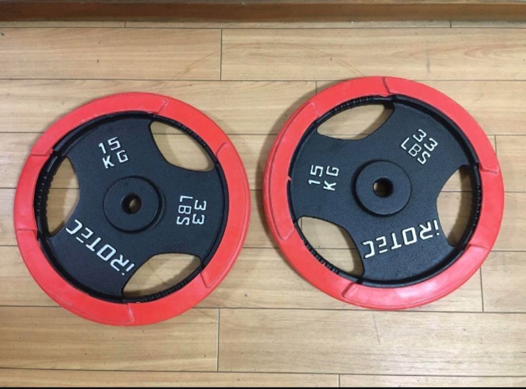 ① iROTEC ダンベルプレート 15kg x 1枚