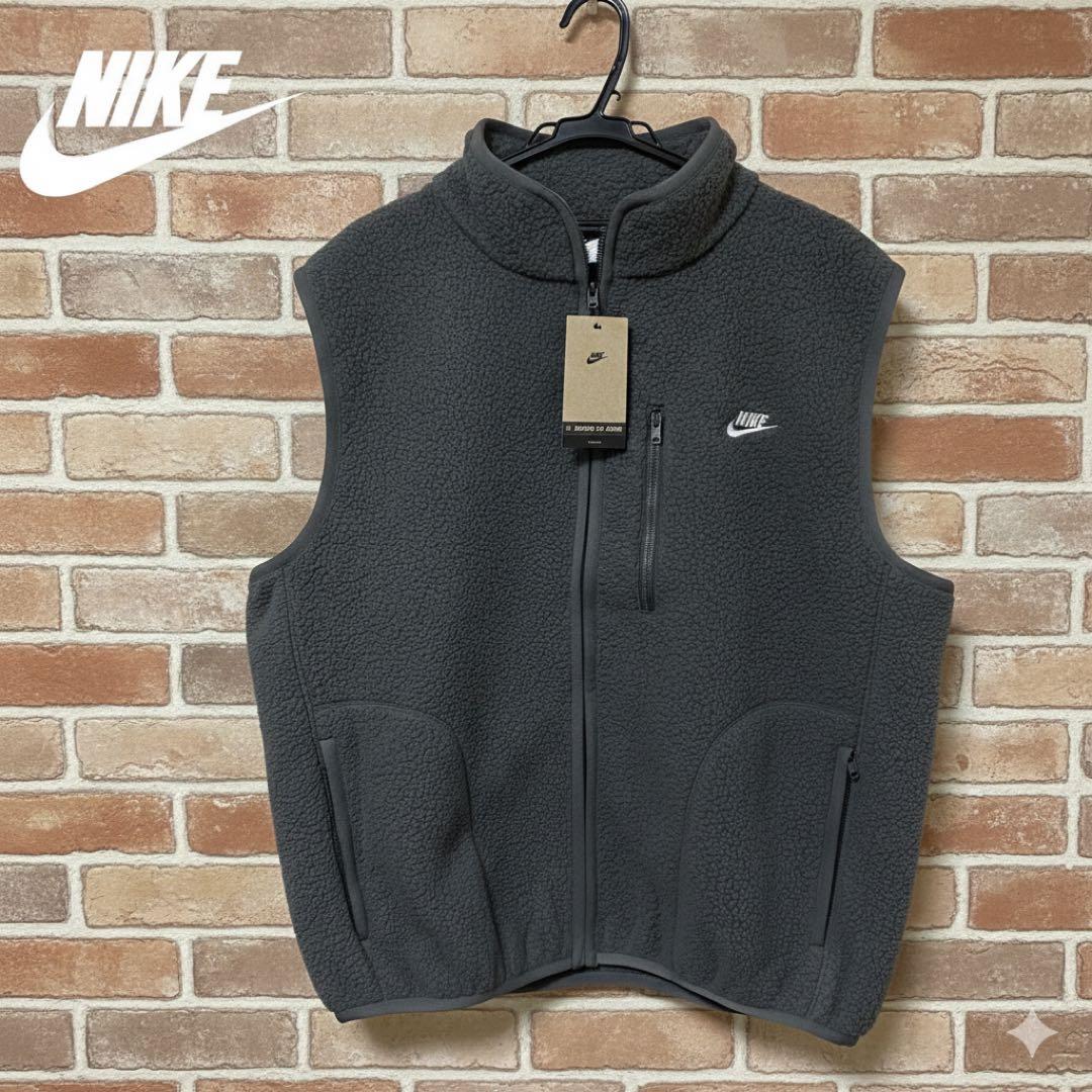 NIKE ナイキ　ボア　フリース　ベスト　新品　メンズ XL グレー