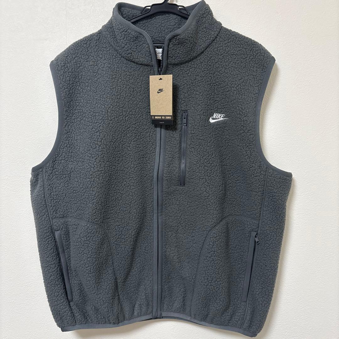 NIKE ナイキ　ボア　フリース　ベスト　新品　メンズ XL グレー