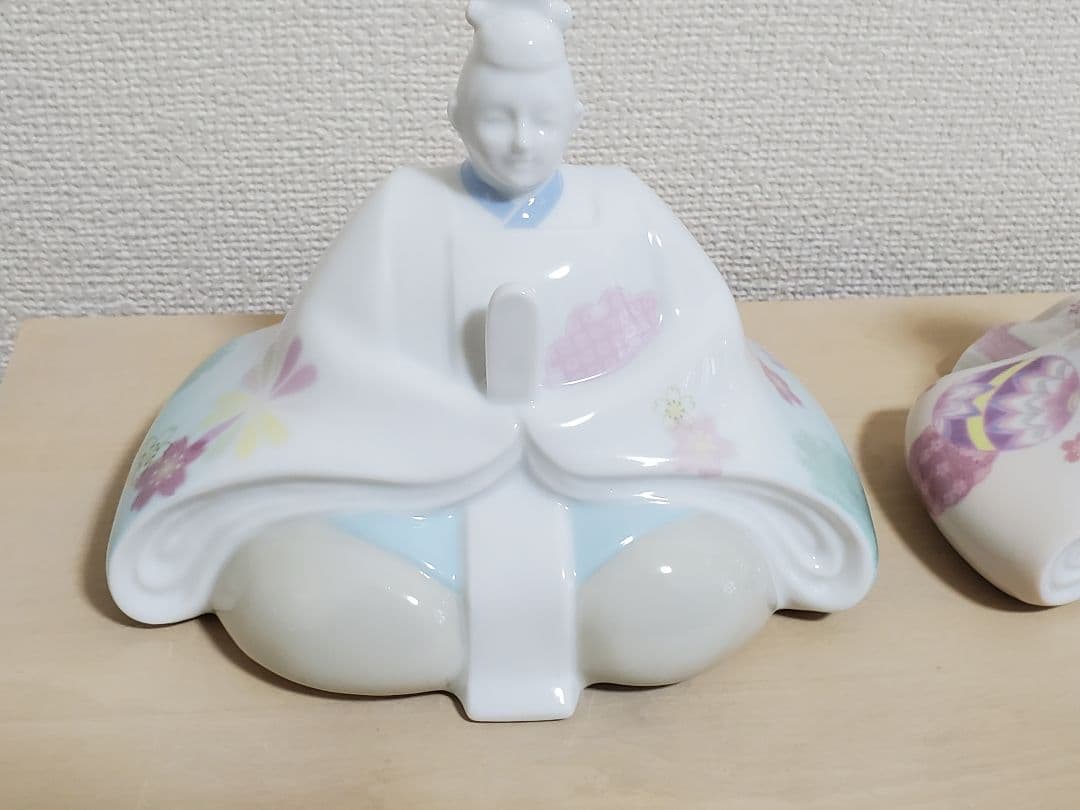 新品 陶磁器製 雛人形 花柄 ふんわりパステルカラー和柄