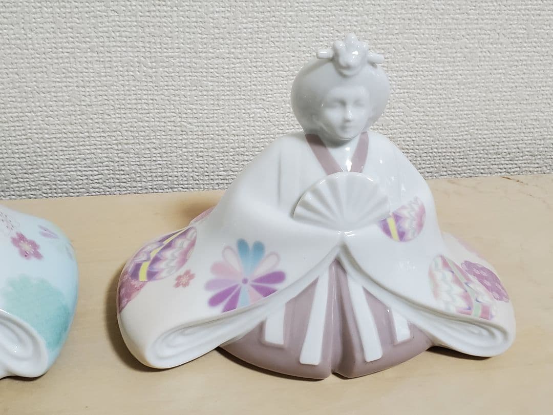 新品 陶磁器製 雛人形 花柄 ふんわりパステルカラー和柄