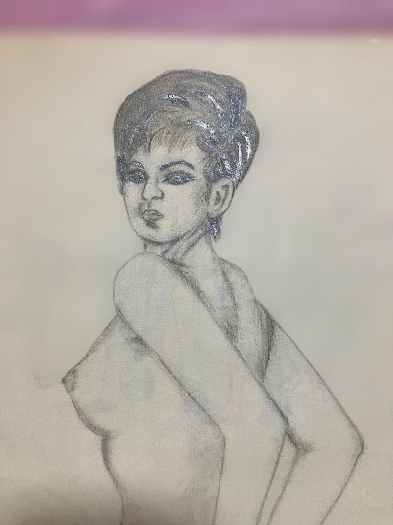 元東映大部屋役者作 裸婦鉛筆画 素描 ヌードデッサン マルマン社 クロッキー帳