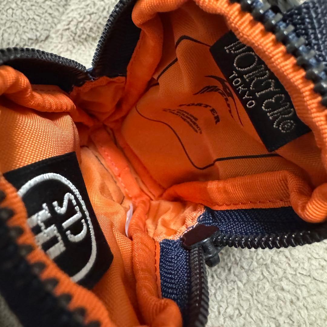 美品PORTER×MIZUNOポーター ミズノ ネイビー ゴルフボールポーチ