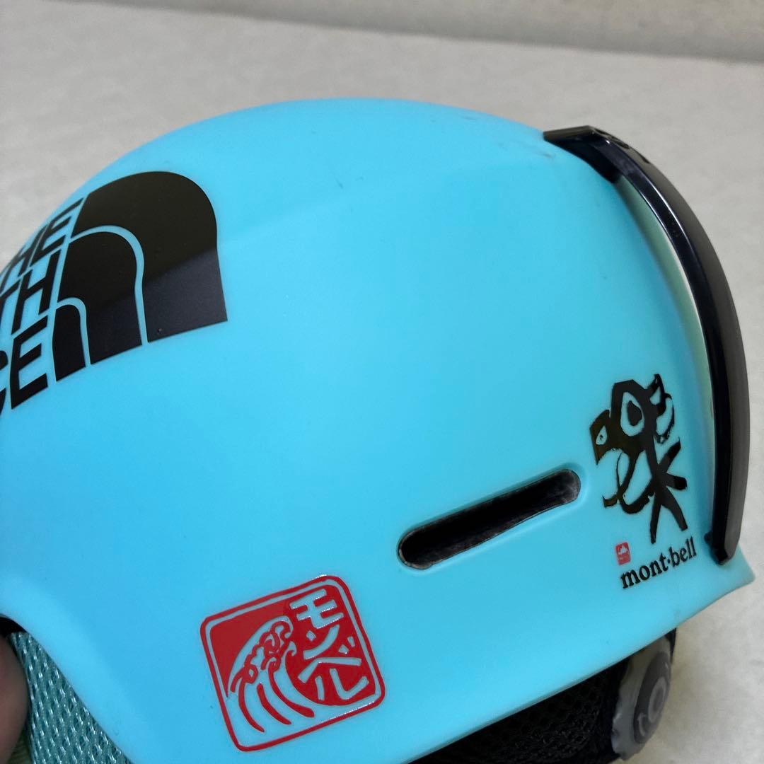 バイザー付きスノーヘルメット　メーカー不明　水色　Lサイズ