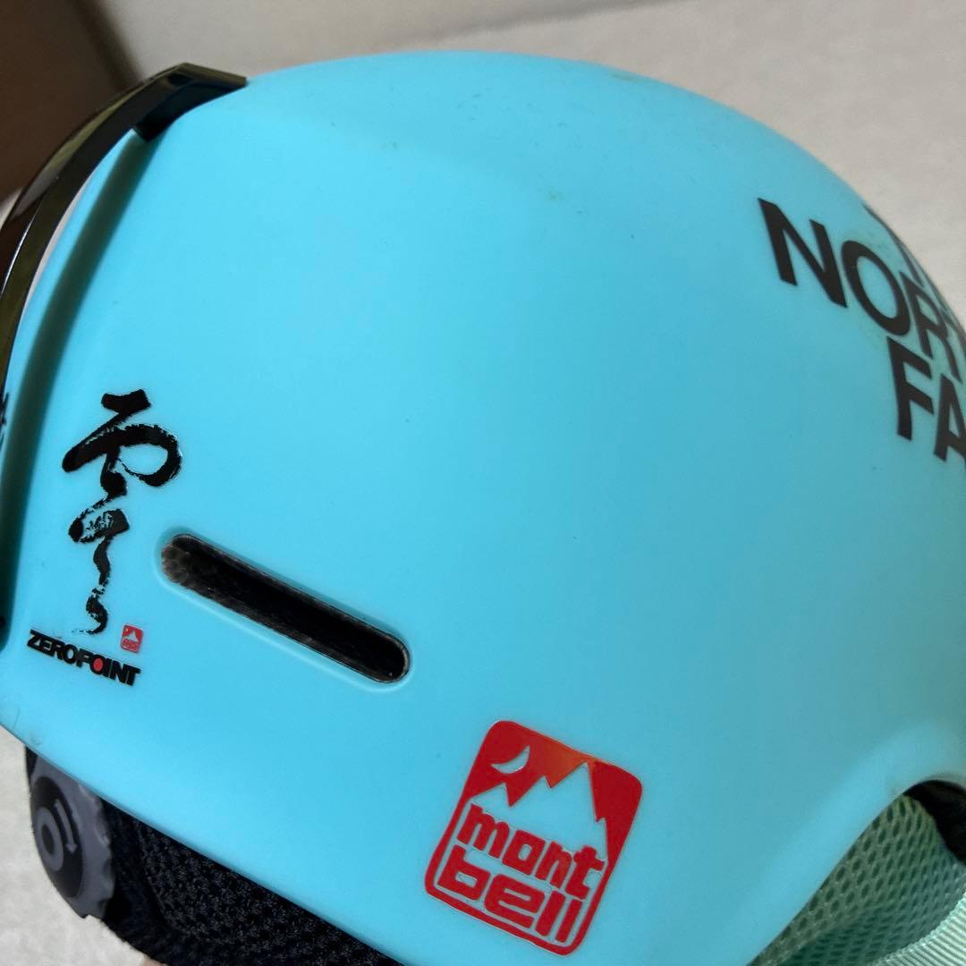 バイザー付きスノーヘルメット　メーカー不明　水色　Lサイズ