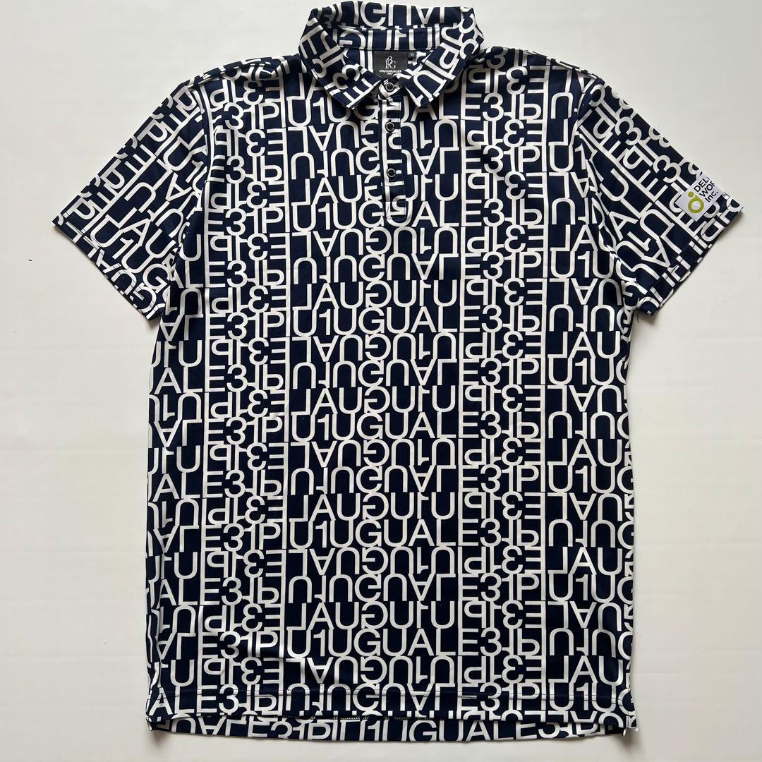 1piu1uguale3 GOLF 総柄　ポロシャツ　メンズ　半袖　XL ゴルフ