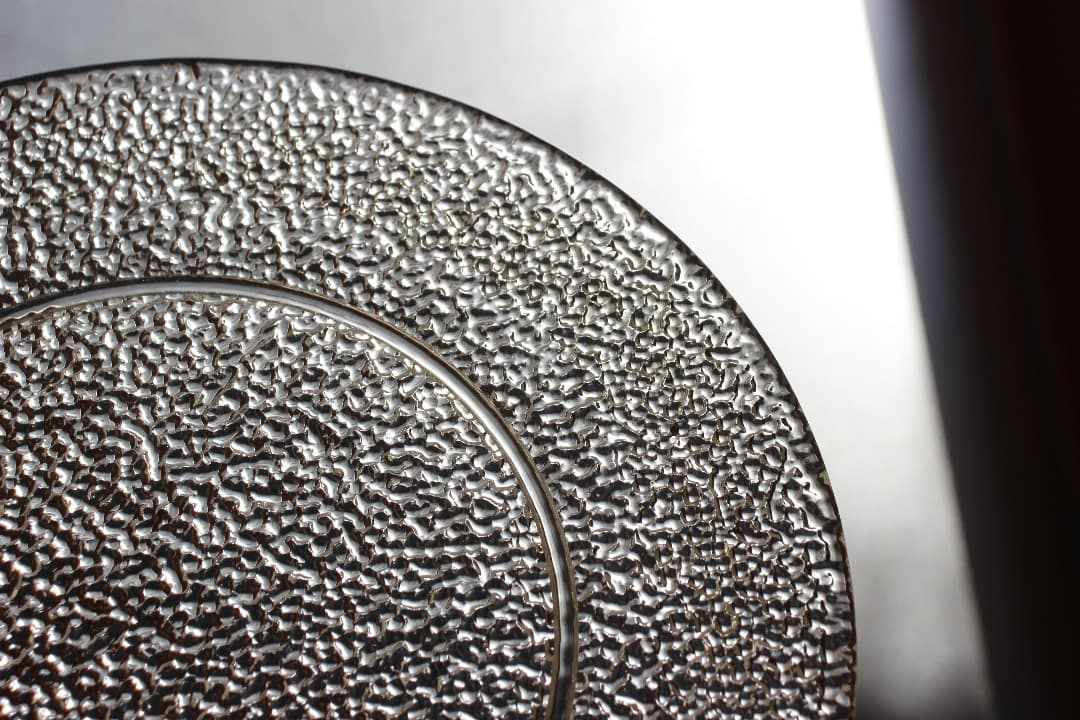 未使用　Sghr　スガハラ　菅原工芸硝子　キサラ　３０cm　丸皿　クリア
