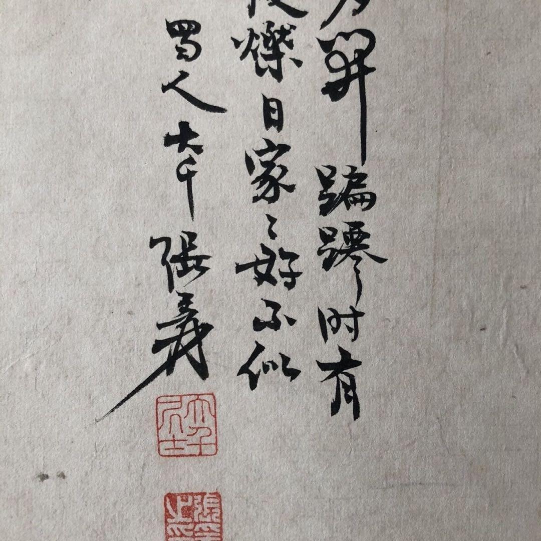 中国美術 掛け軸 張大千風 荷花 手描き 花鳥画 水墨画 床の間 インテリア