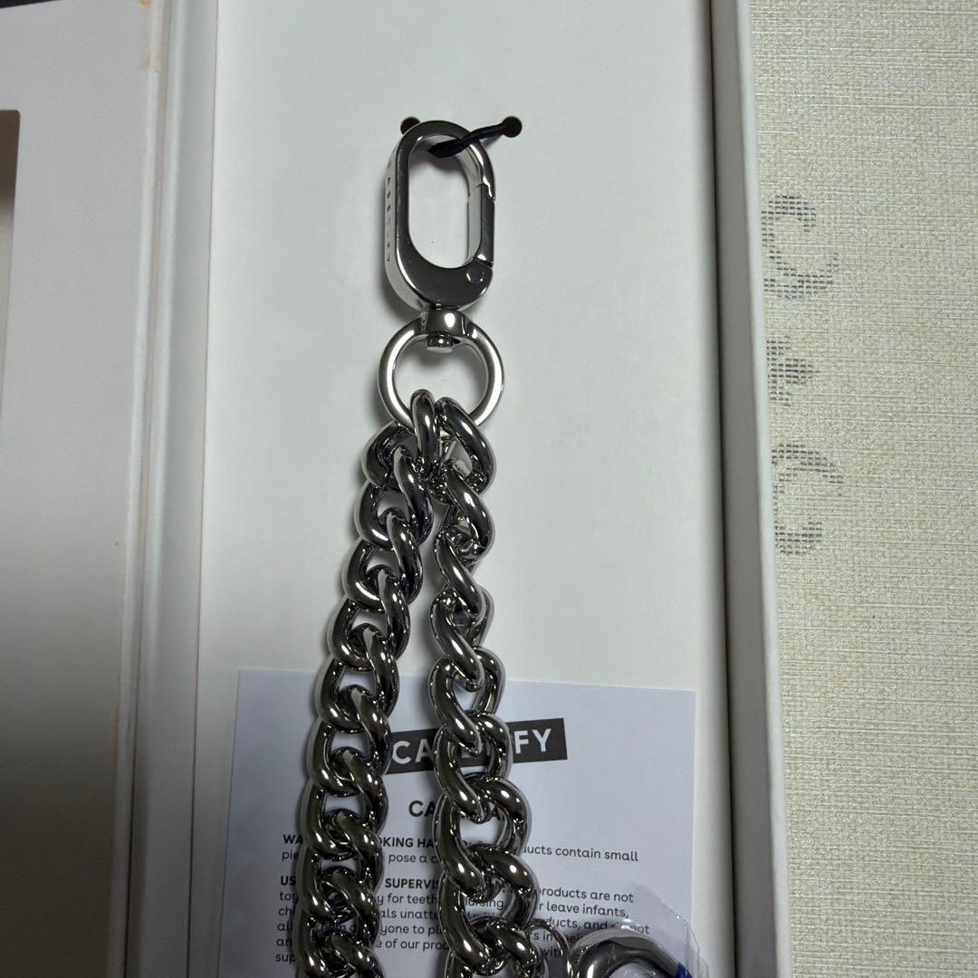 CASETiFY Curb Chain Wrist Strap 光沢シルバー