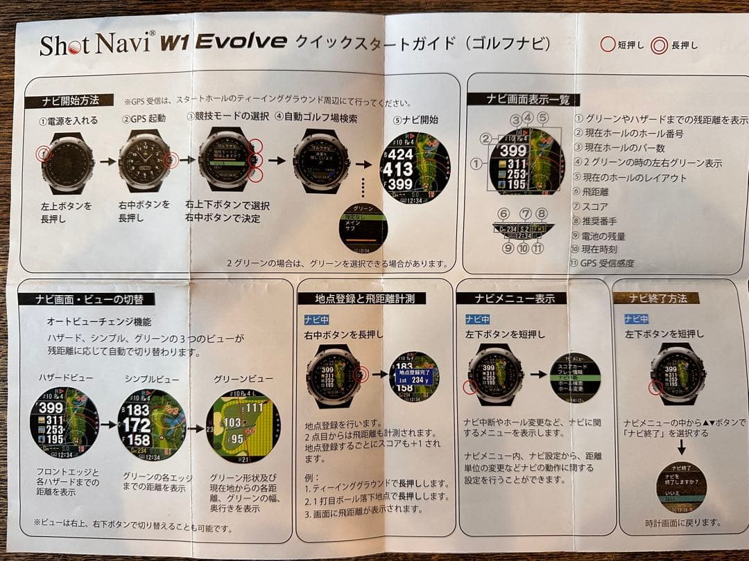【3/29限定】Shot Navi W1 Evolve ゴルフGPS ウォッチ