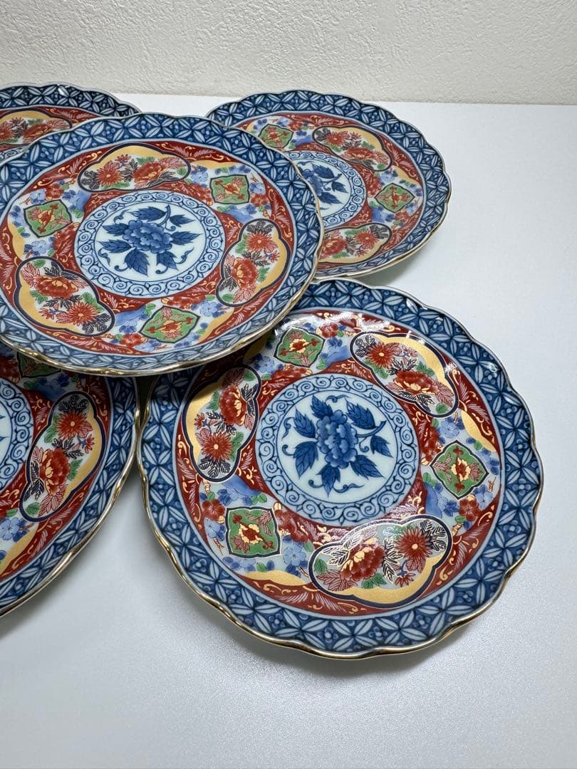 明宝窯 金彩 古伊万里文 銘々皿 小皿 5客セット