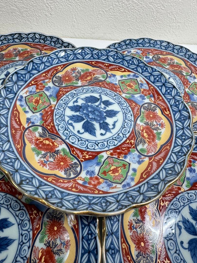 明宝窯 金彩 古伊万里文 銘々皿 小皿 5客セット