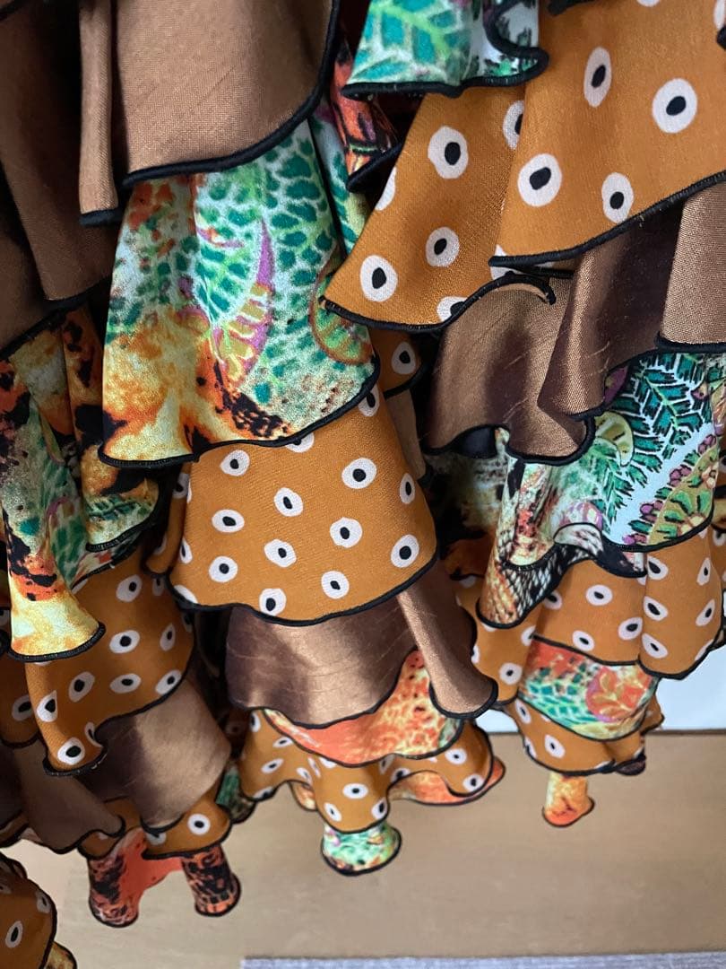 ソニアジョーンズ　フラメンコドレス ブラウン フリル付　美品