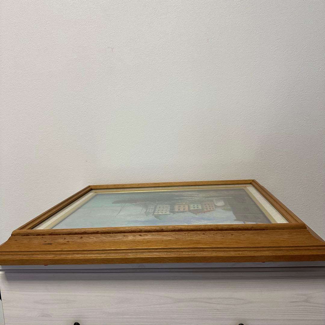 Y.Simon 風景画 油彩画 油絵 港風景　絵画　額装　サイン
