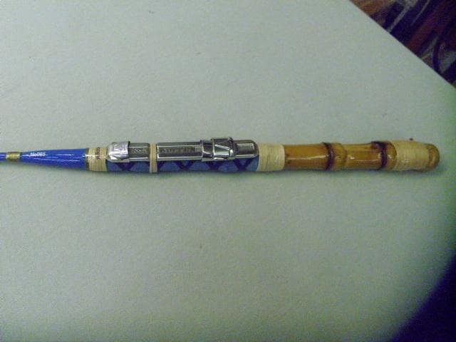 085★手作り(テトラ竿)【全長120㎝】【イセエビ釣りなど】【負荷重り20号】