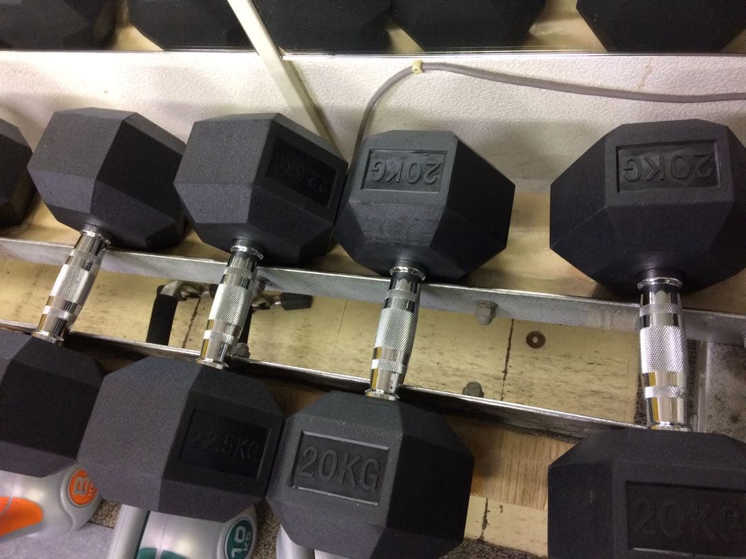 ラバーヘックスダンベル　15kg 2個