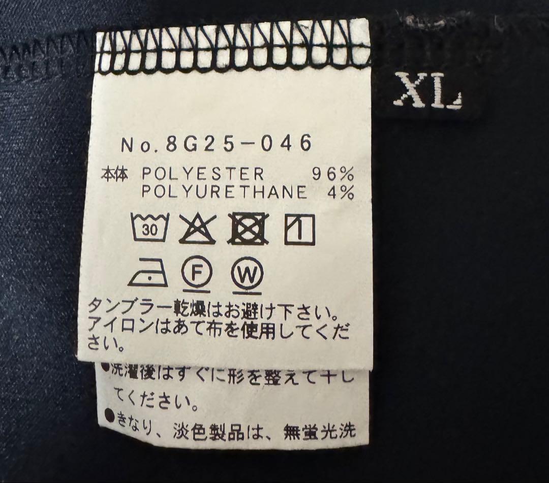 8G SHOOT ロゴプリントモックネックロングスリーブシャツ ブラック XL