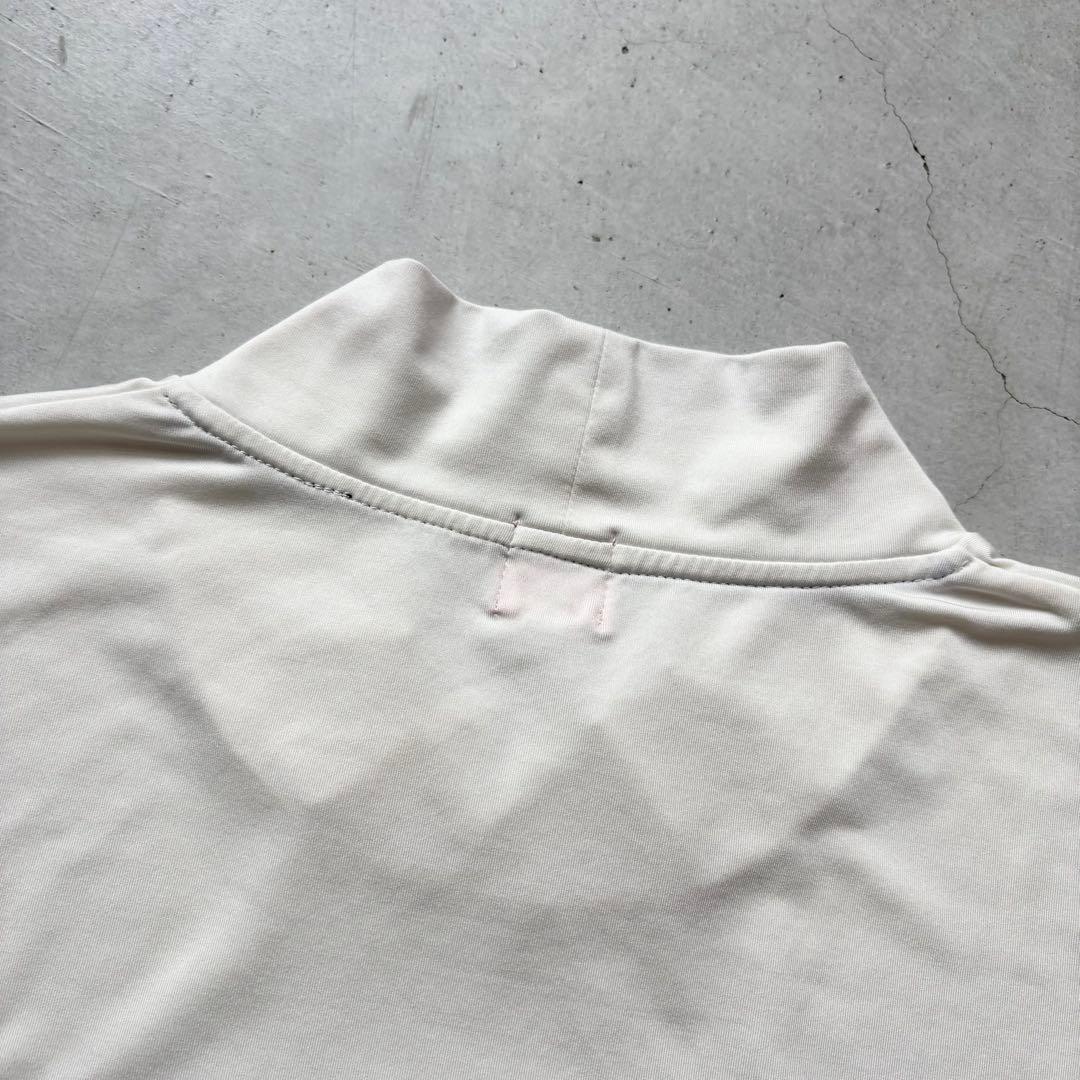 ARCHIVIO アルチビオ モックネック半袖Tシャツ ロゴプリント ストレッチ