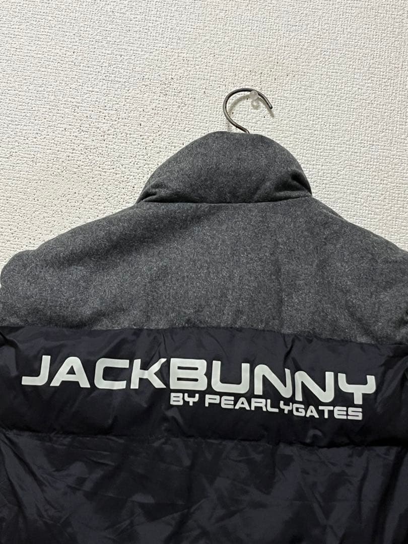 ジャックバニー　ウール×ナイロン中綿ベスト/5　ブラック×グレー　パーリーゲイツ