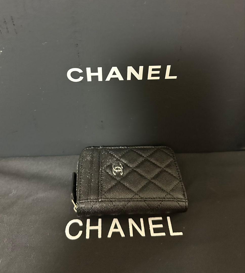 CHANEL キルティングレザー フラグメントケースケースブラック