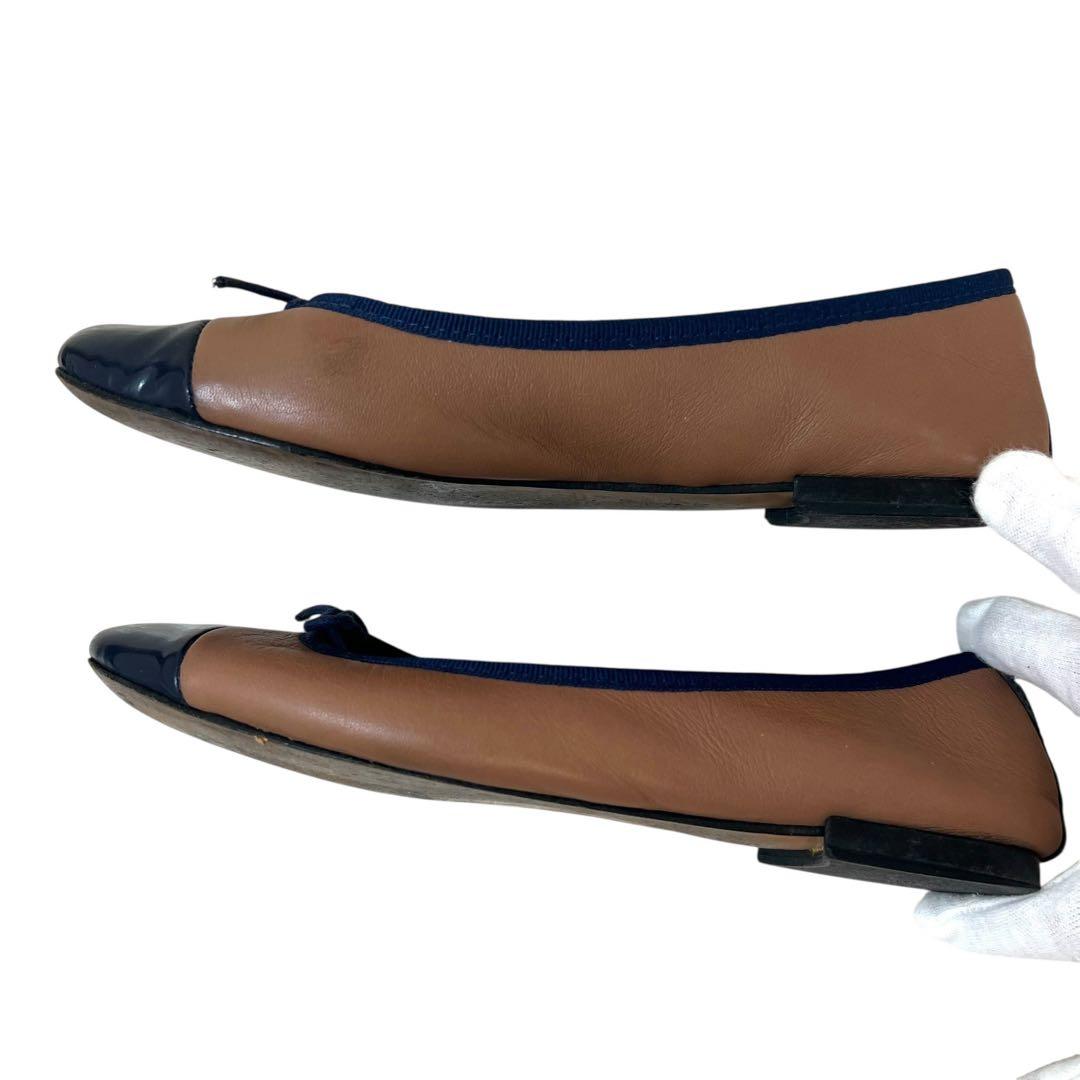 【美品】repetto フローラ フラットパンプス コンビレザー