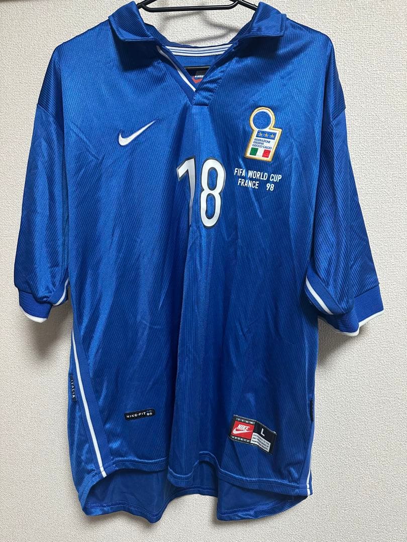 【国内正規品】98 イタリア代表 ロベルト バッジョ半袖 当時物レプリカ