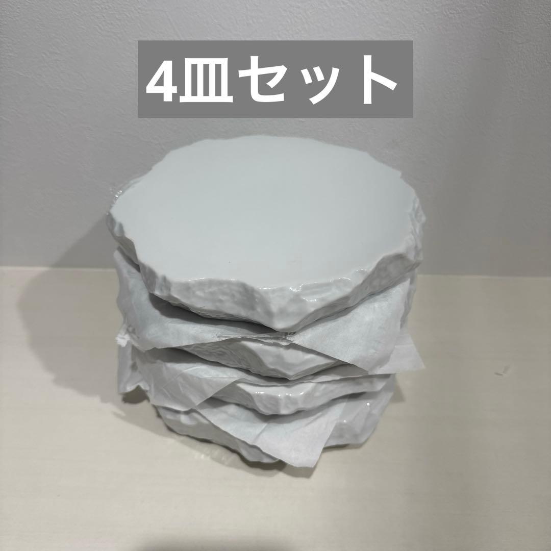 白釉ロックプレート（中）4皿セット