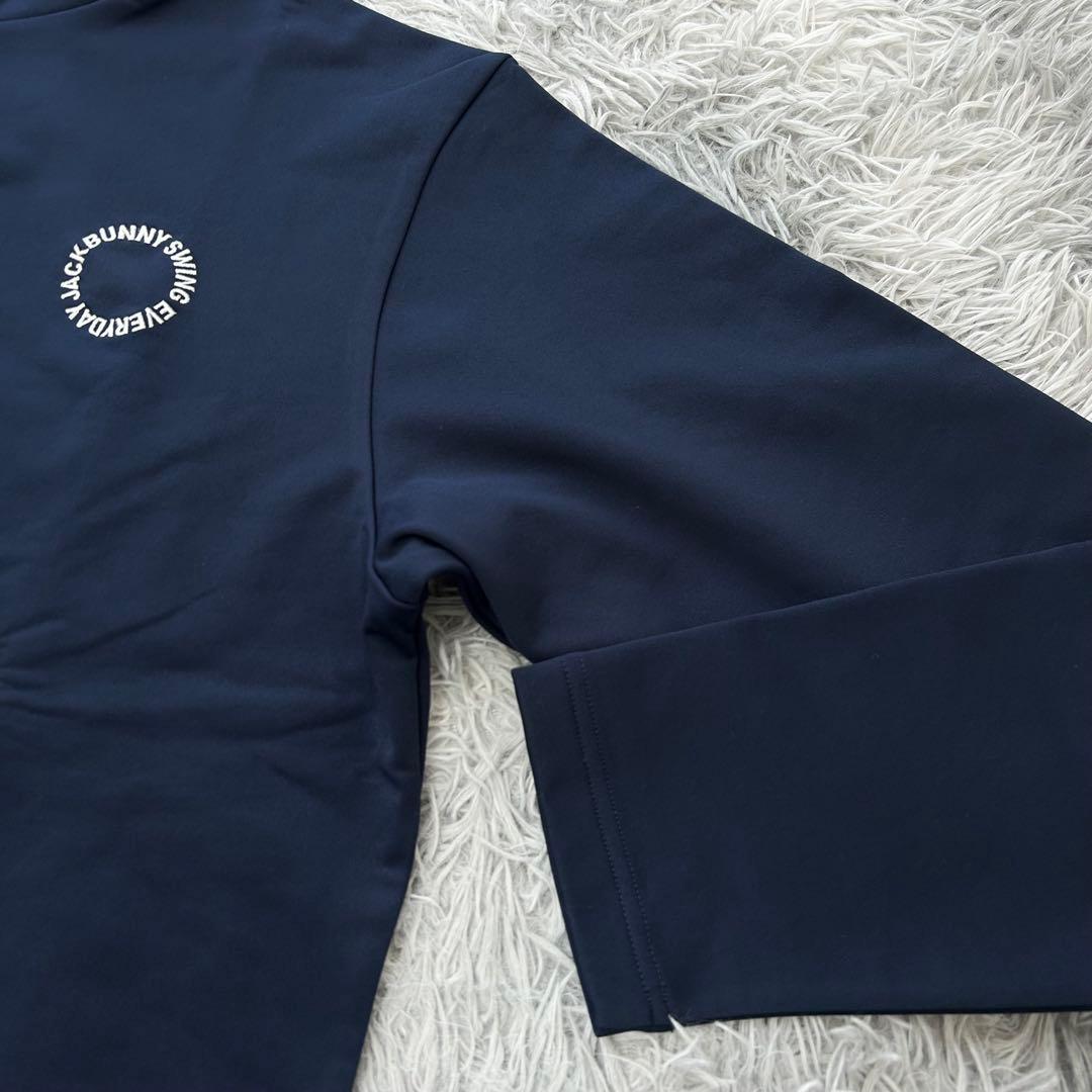 新品　ジャックバニー　モックネック　長袖シャツ　裏起毛　ネイビー　サイズ6