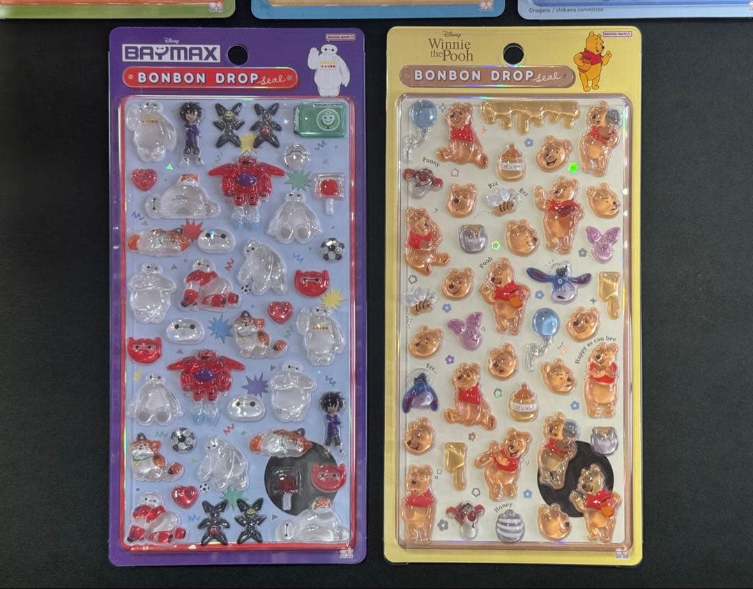 ディズニー ボンボンドロップシール 4種セットとハチワレ