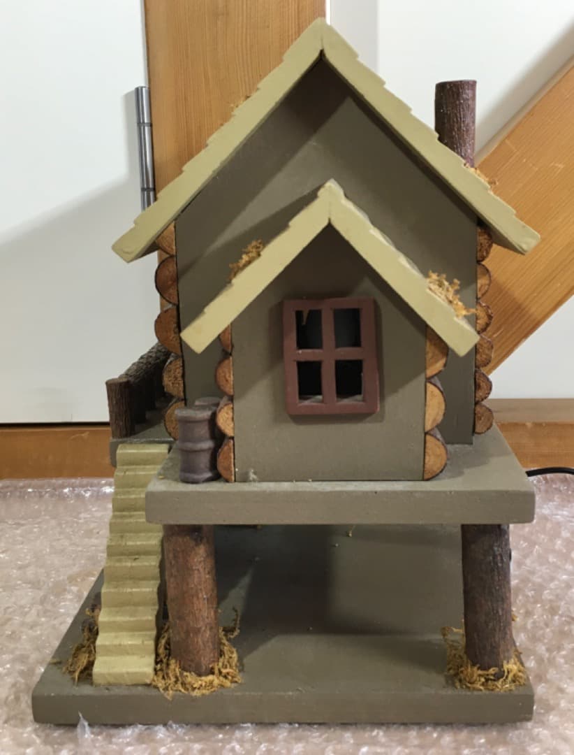 ○ログハウスランプ　イシグロ　テーブルランプ　ミニチュア
