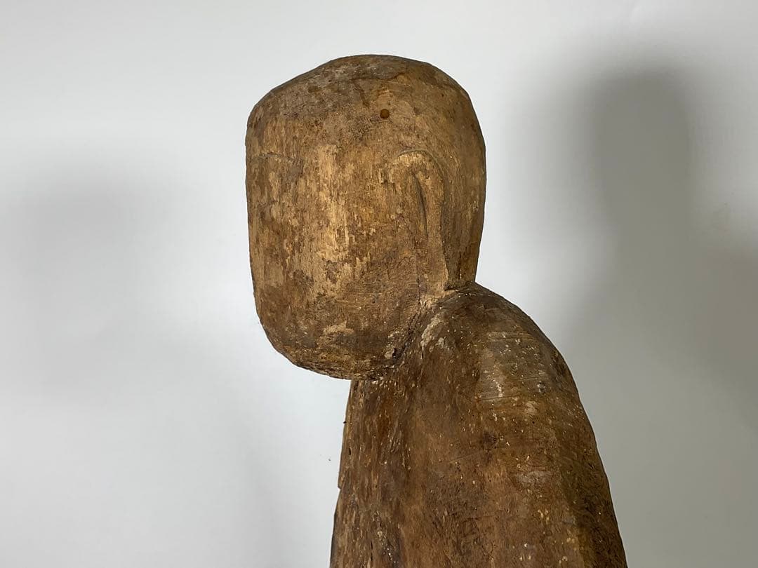 古い木彫仏　民間仏　木地師　地蔵　民藝　仏像　仏教美術　高さ約40cm