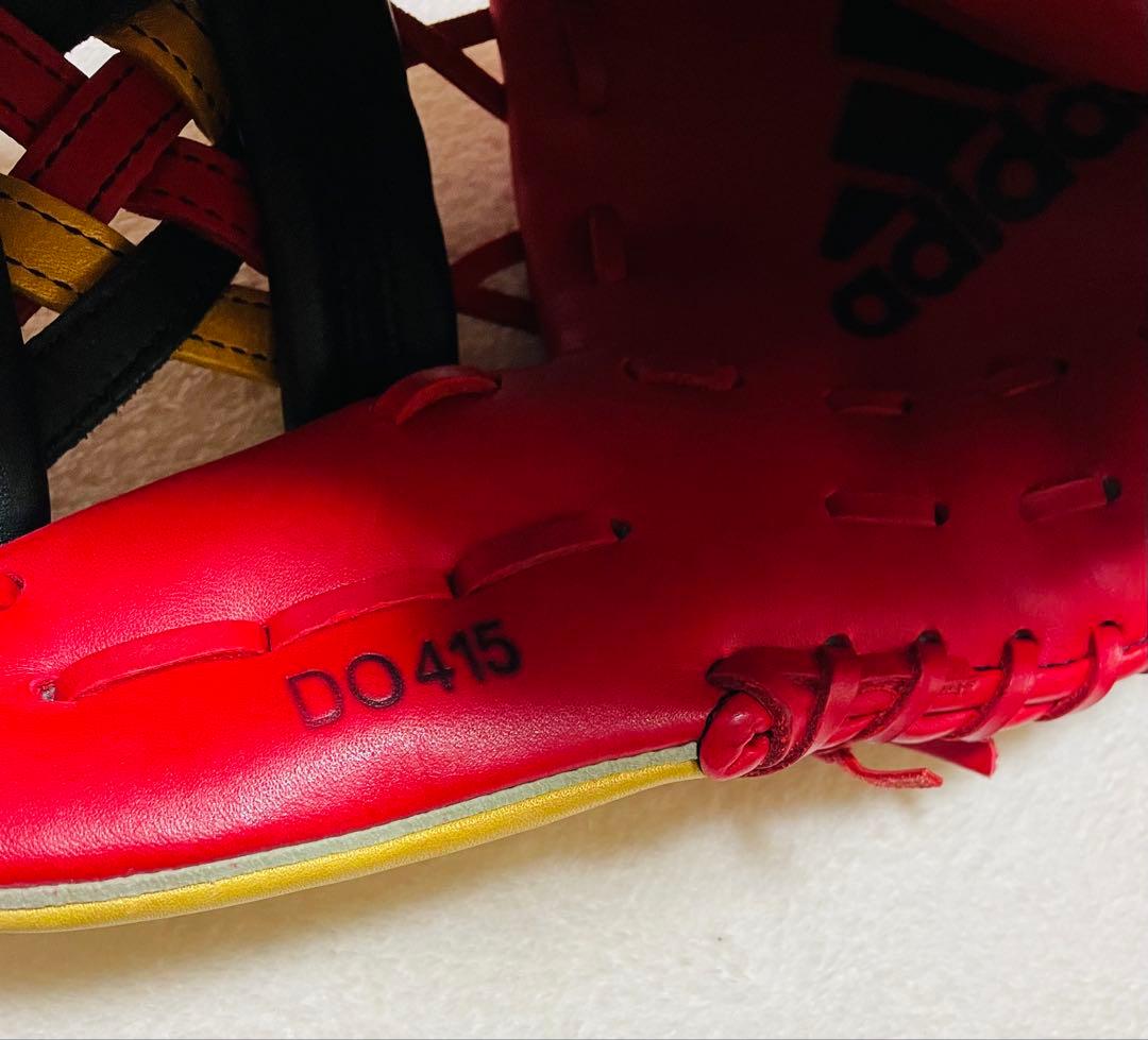 adidas アディダス　野球　軟式グローブ　DO415 メタリック　赤黒黄