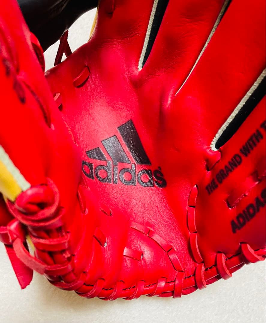 adidas アディダス　野球　軟式グローブ　DO415 メタリック　赤黒黄
