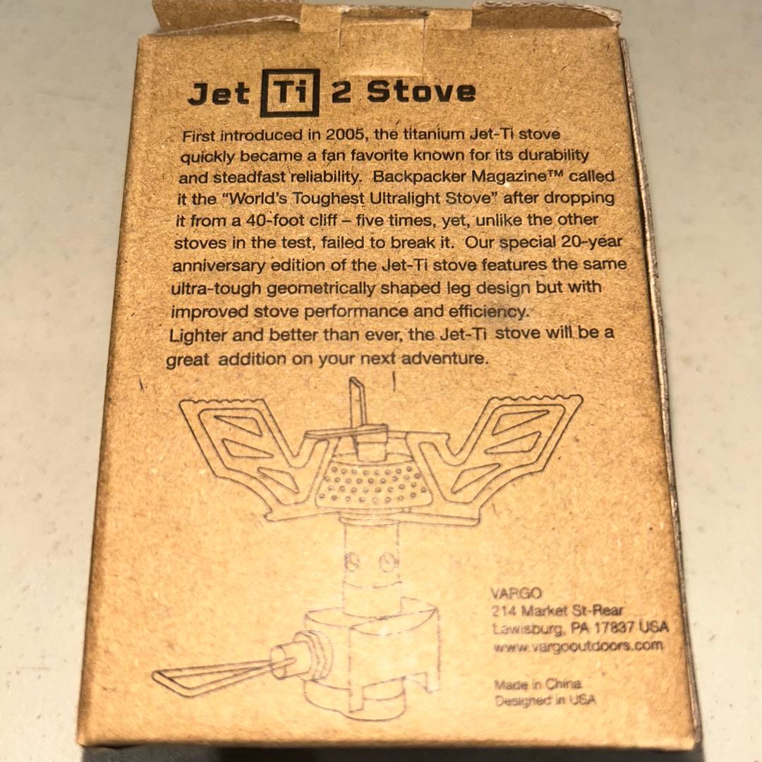 新品　VARGO Jet Ti 2 Stove シングルバーナー