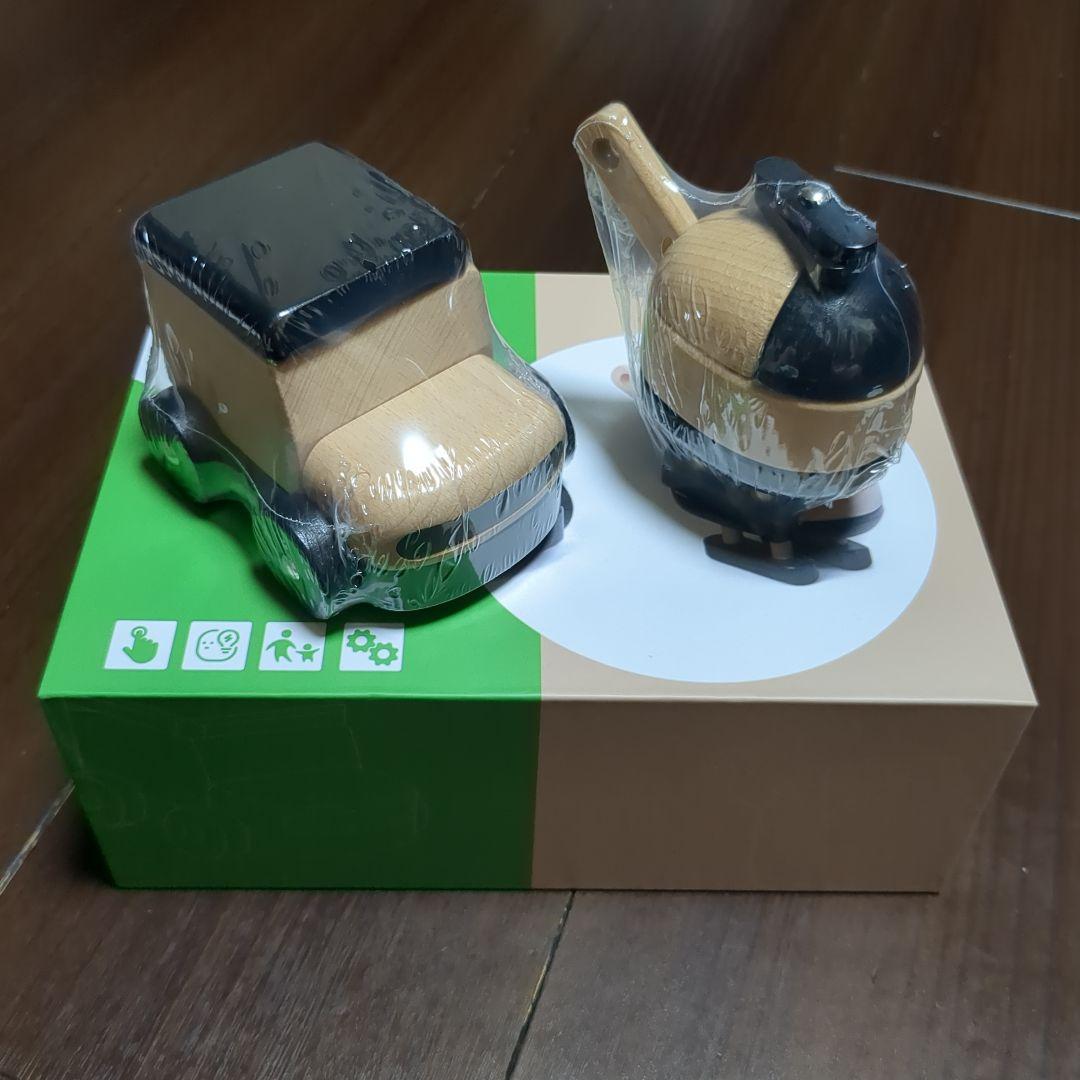 Auvewilo 木製車両おもちゃセット 車 ヘリコプター 木のおもちゃ RC