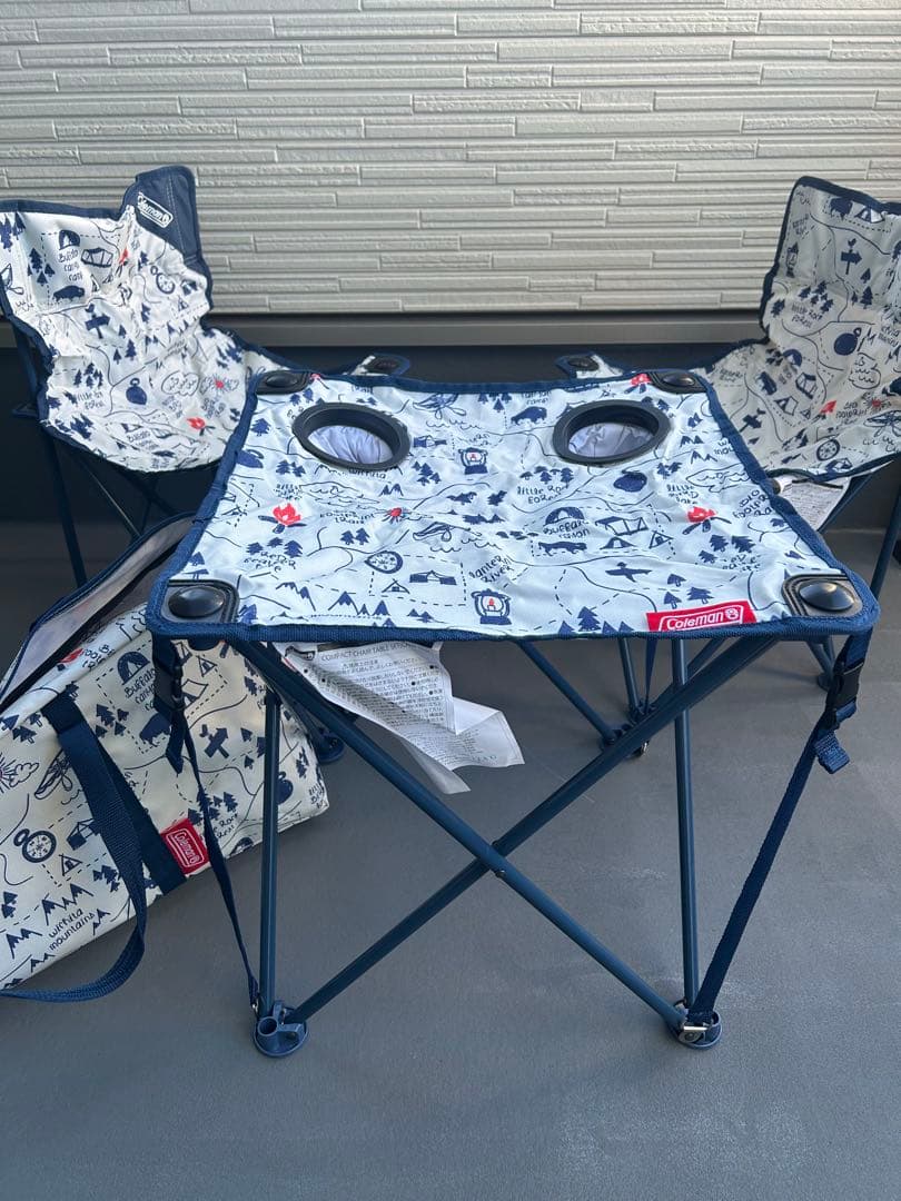 【極美品】Coleman コンパクトチェアテーブルセット キャンプマップ