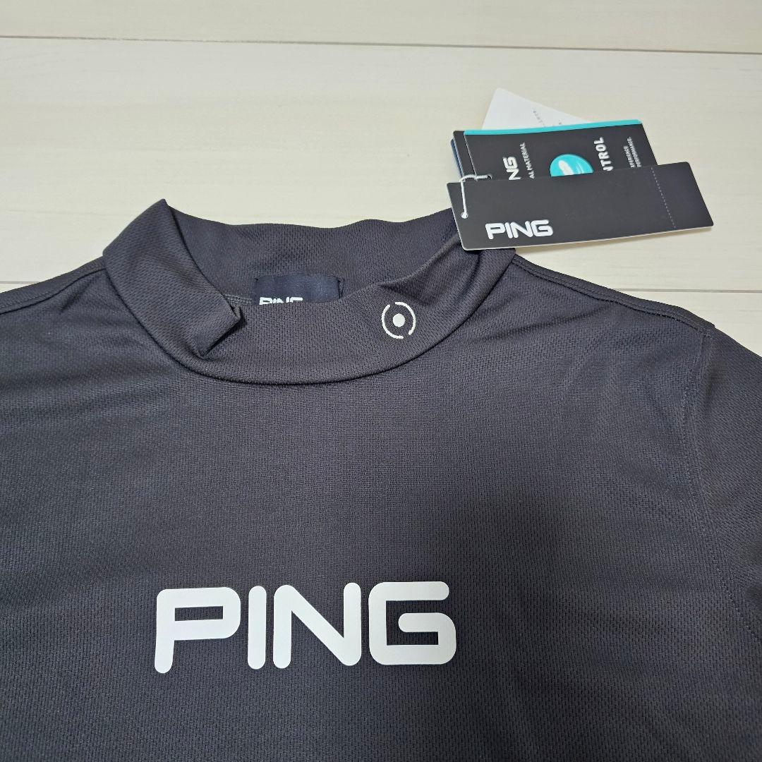 LLサイズ❤PING ブラック モックネック長袖シャツ レディース ピン 黒