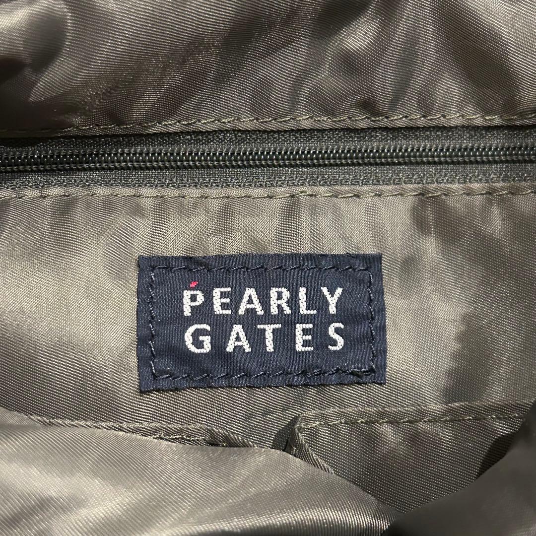 PEARLY GATES カートバッグ　ワッペン　カーキ系　ニコちゃん
