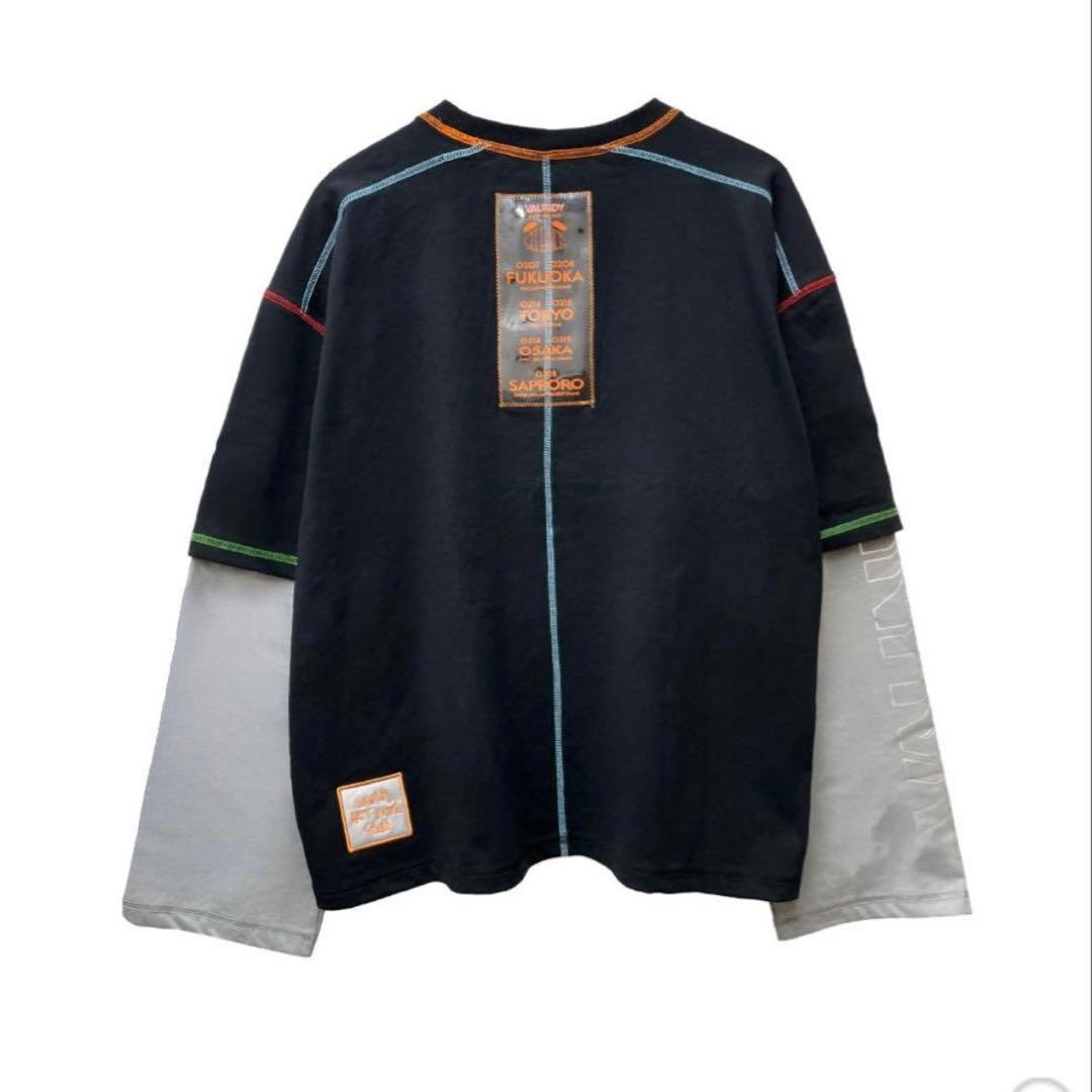 【L】Logo Layered T-shirt SILENCE [Black]