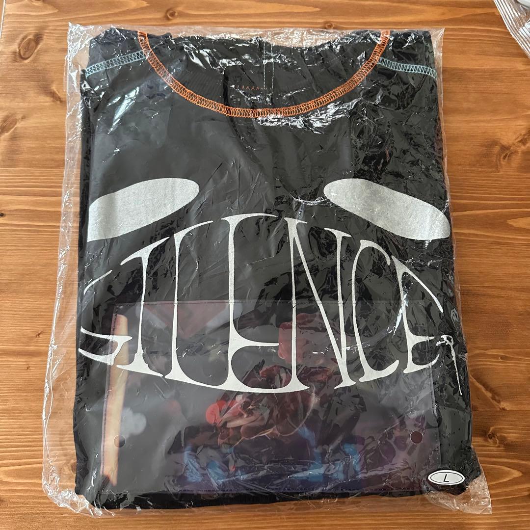 【L】Logo Layered T-shirt SILENCE [Black]