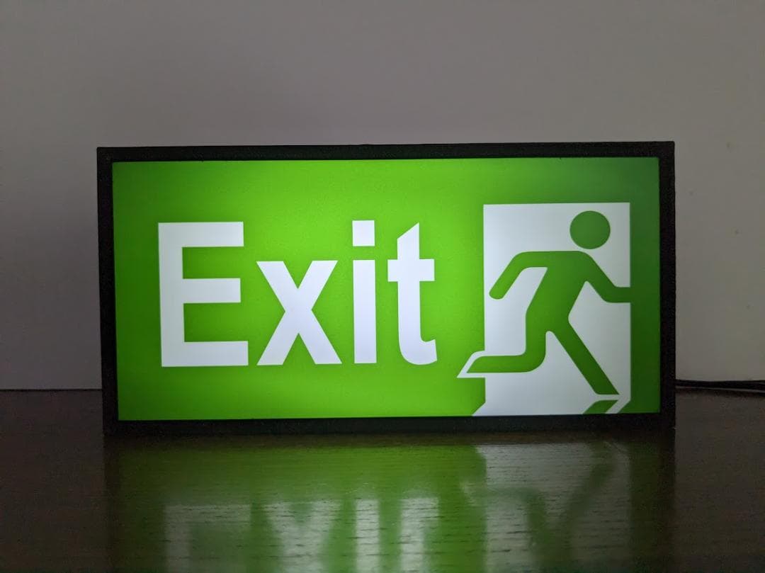 非常口 出口 EXIT アメリカン ミニチュア 看板 置物 雑貨 ライトBOX