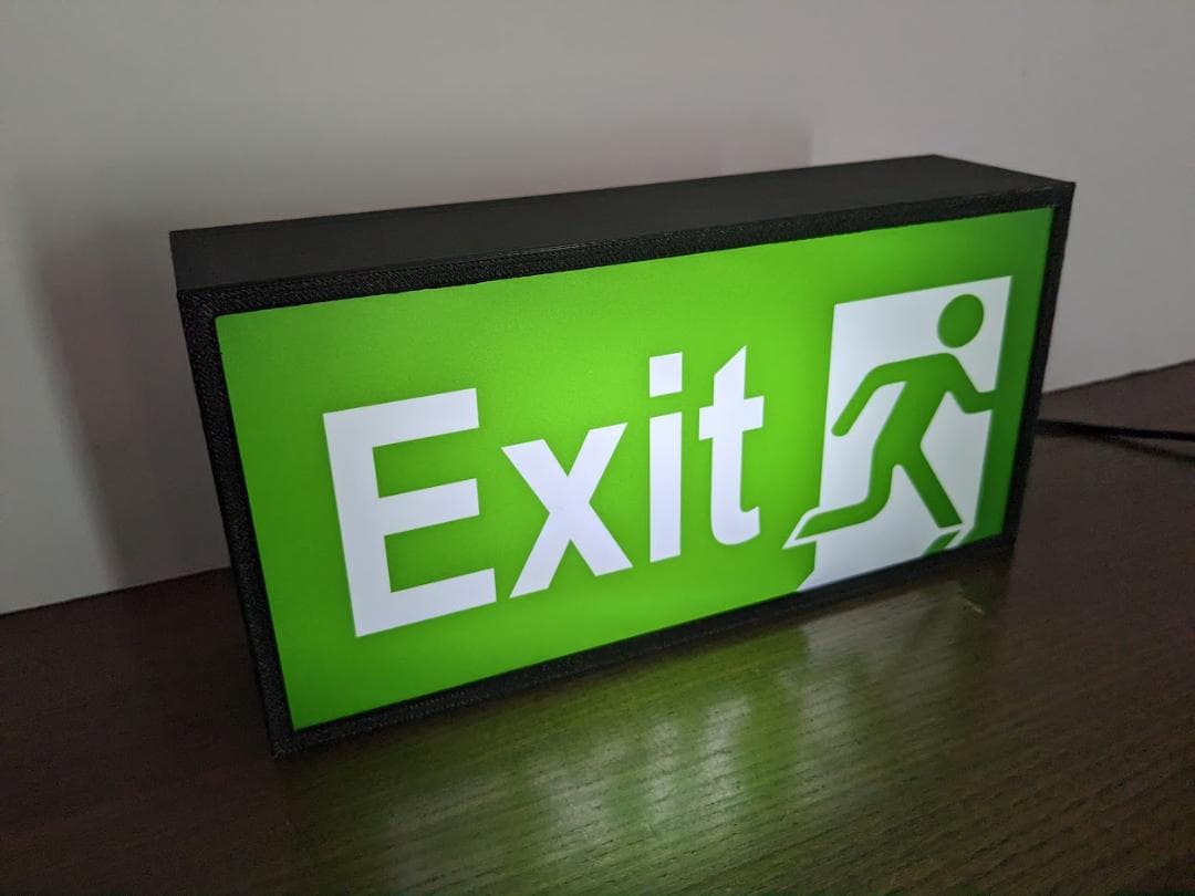 非常口 出口 EXIT アメリカン ミニチュア 看板 置物 雑貨 ライトBOX