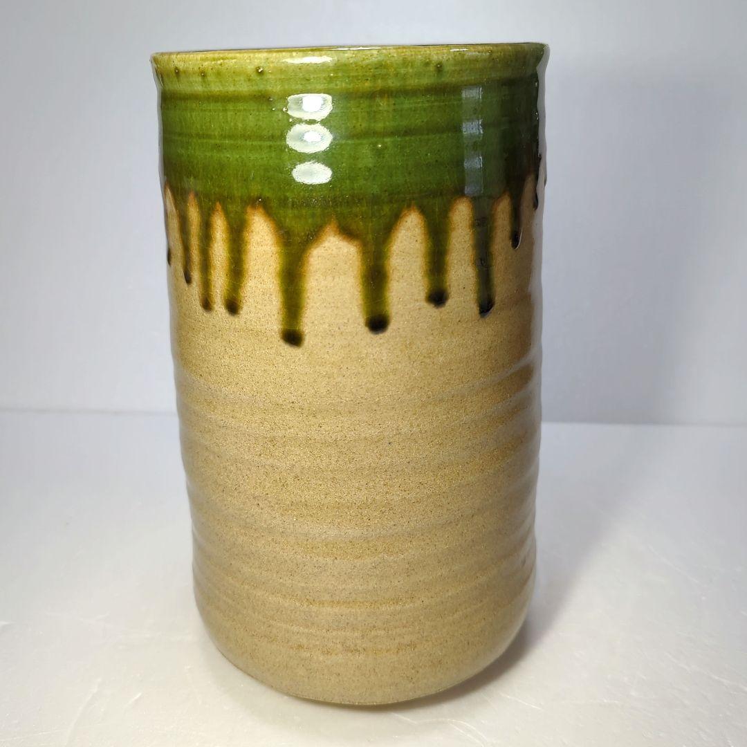 茶道具　花器　織部 藤原 一門